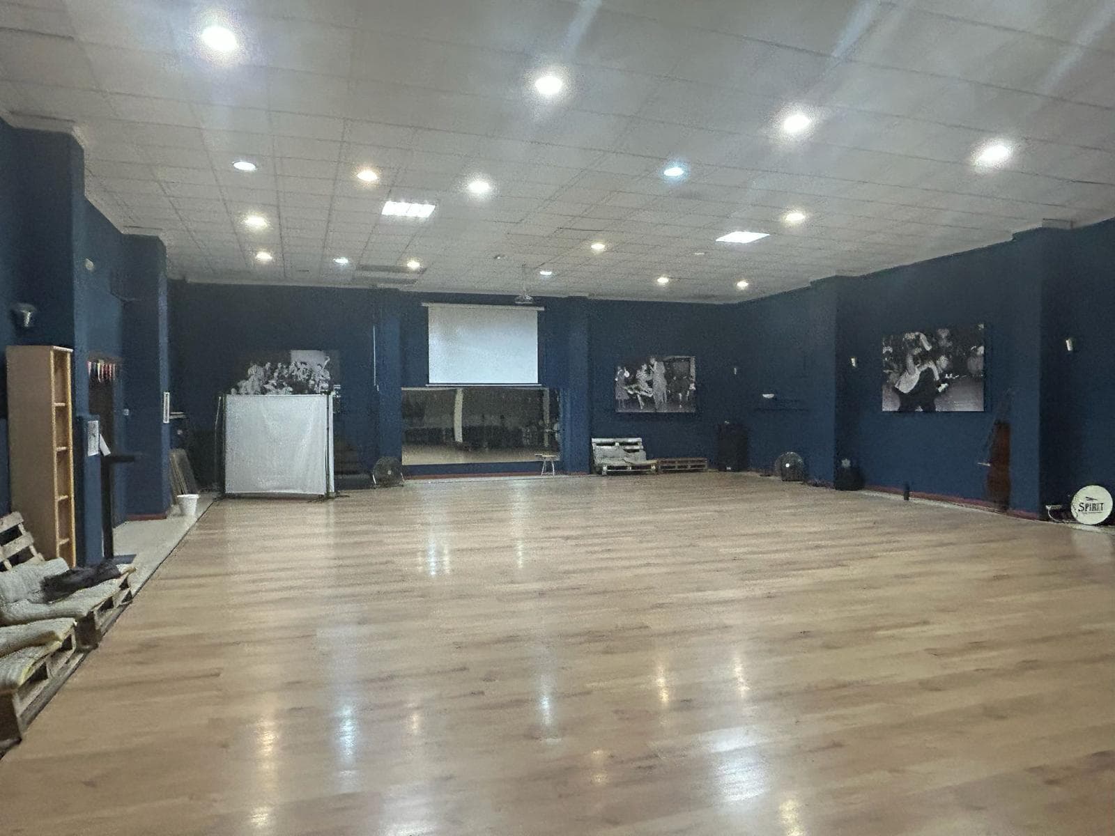 Spirit main hall with projector and sound equipment